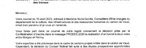 Lettre du Canton de Genève